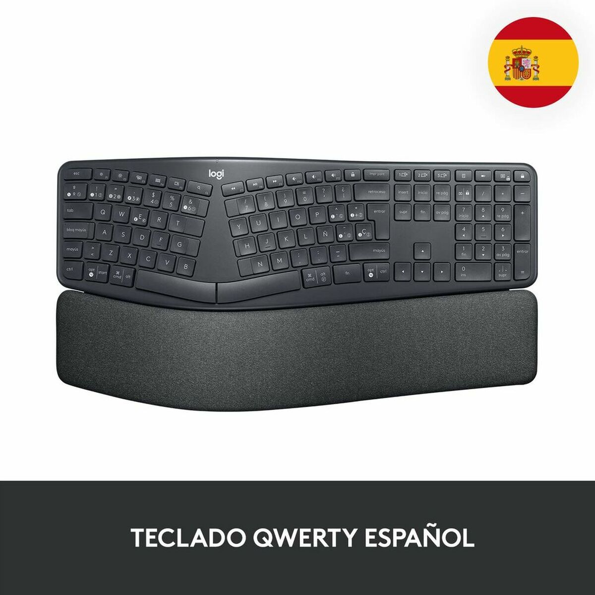 Teclado Logitech Ergo K860 Negro Gris Grafito Acero Qwerty Español